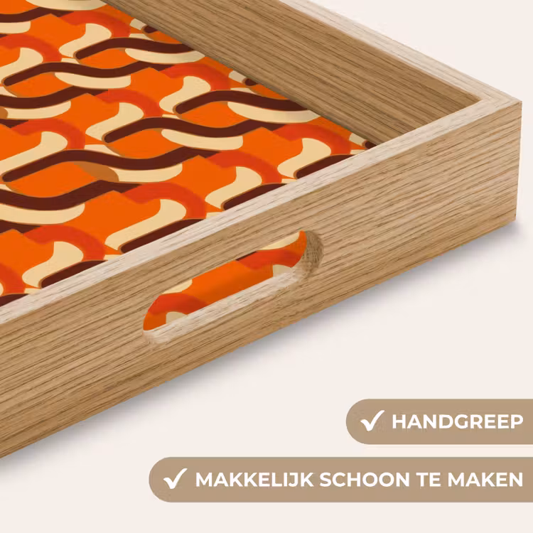 Retro - Modern - Kleurrijk Dienblad Rechthoek middel 911 -USP_HandgreepNL