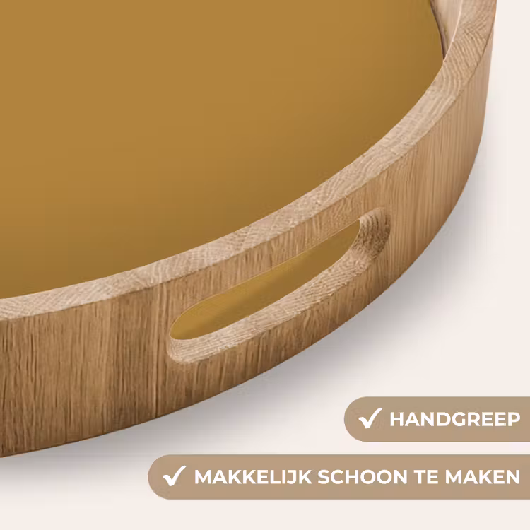 Rhythmic - Ochre - Geel Dienblad Rond middel 914 -USP_HandgreepNL