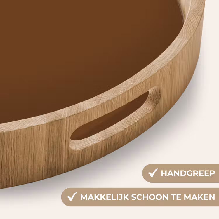 Rich - Espresso - Bruin Dienblad Rond middel 914 -USP_HandgreepNL