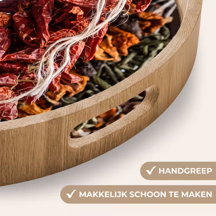 Dienblad - Rode pepers - Eten - Rode pepers - Eten Dienblad Rond middel