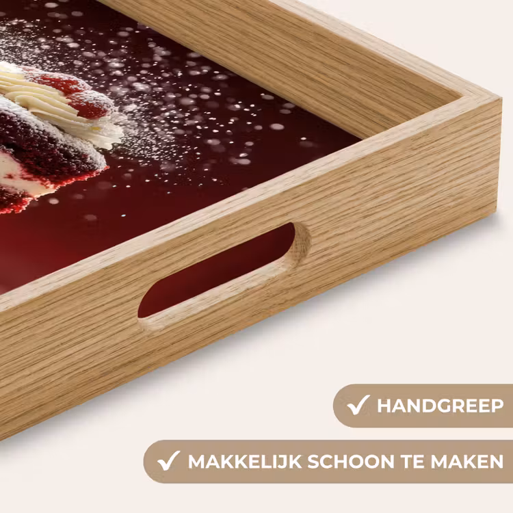 Rode - Velvet - Taart - Eten Dienblad Rechthoek middel -USP_HandgreepNL