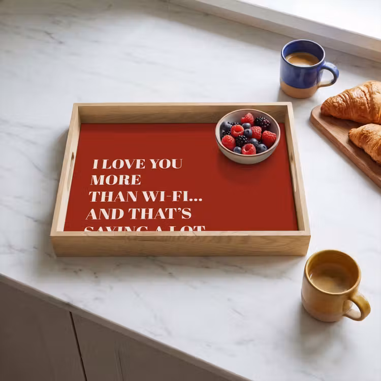 Rood - Quote - Liefde Dienblad Rechthoek middel -sfeer2