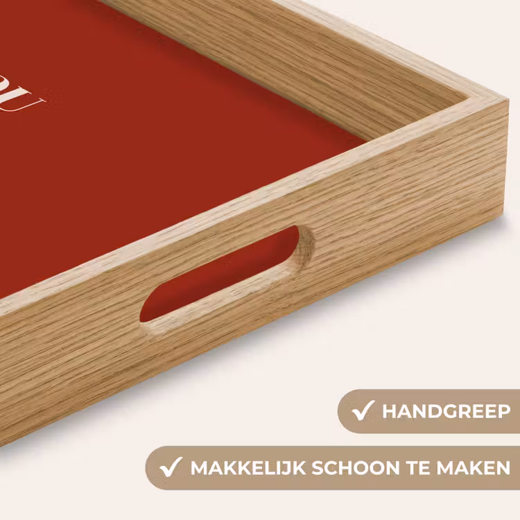 Rood - Quote - Liefde Dienblad Rechthoek middel -USP_HandgreepNL