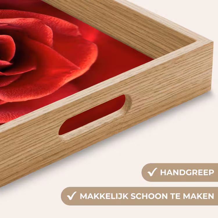 Rood - Roos - Romantisch Dienblad Rechthoek middel -USP_HandgreepNL
