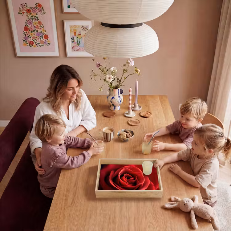 Rood - Roos - Romantisch Dienblad Rechthoek middel -sfeer4