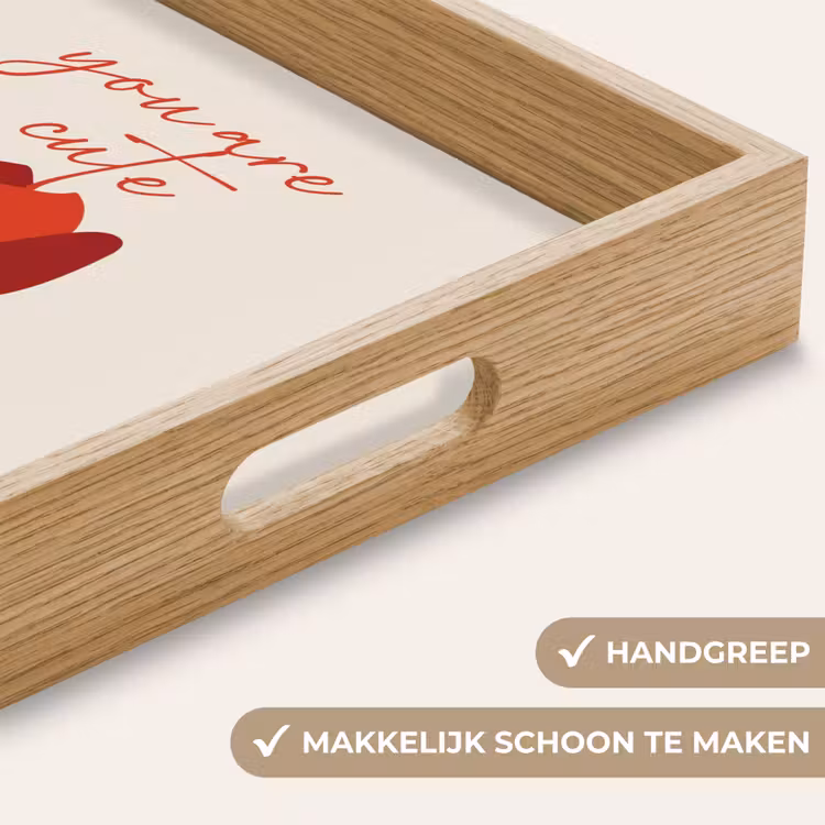 Roos - Rood - Bloem - Valentijn Dienblad Rechthoek middel -USP_HandgreepNL