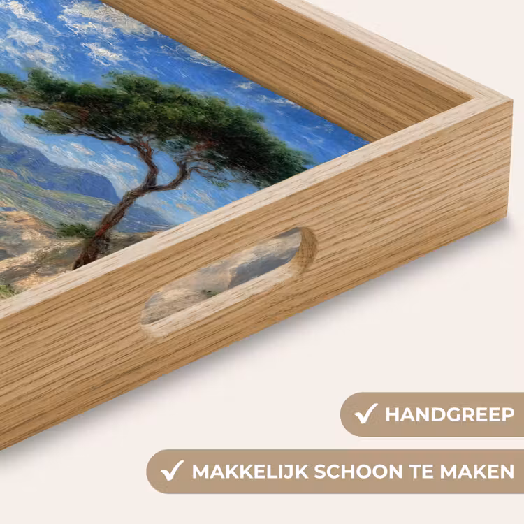 Rotsen - Kustlijn - Boom - Bergen Dienblad Rechthoek middel -USP_HandgreepNL