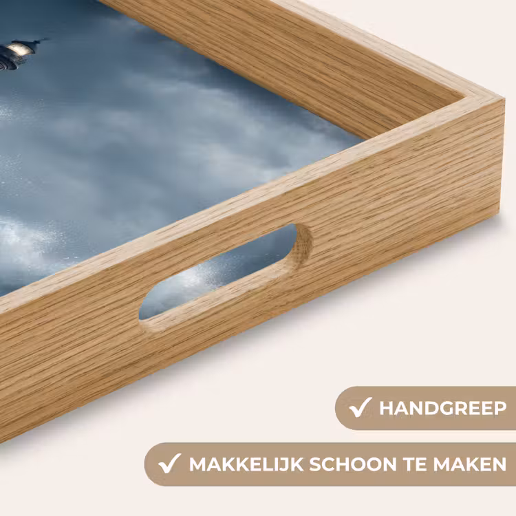 Rotsen - Vuurtoren - Golven - Klliffen Dienblad Rechthoek middel -USP_HandgreepNL