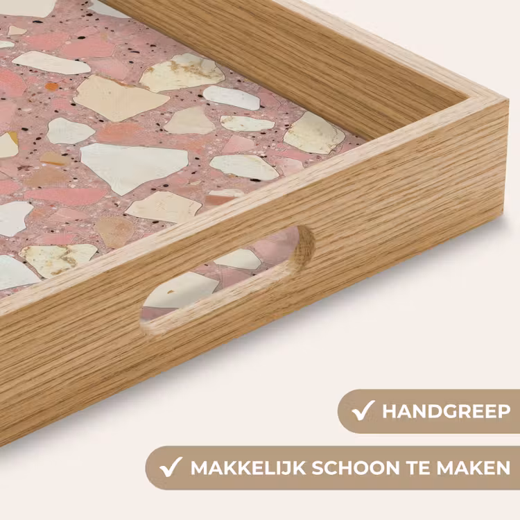 Roze - Decoratie - Stenen - Terrazzo Dienblad Rechthoek middel -USP_HandgreepNL