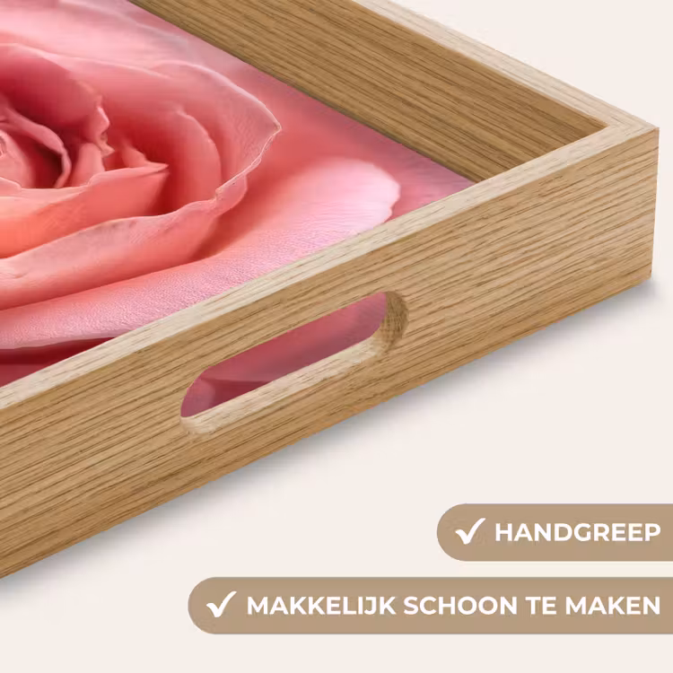 Roze - Roos - Romantisch Dienblad Rechthoek middel -USP_HandgreepNL