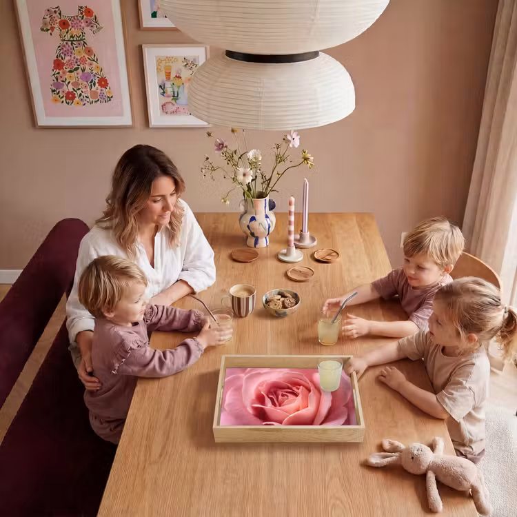 Roze - Roos - Romantisch Dienblad Rechthoek middel -sfeer4