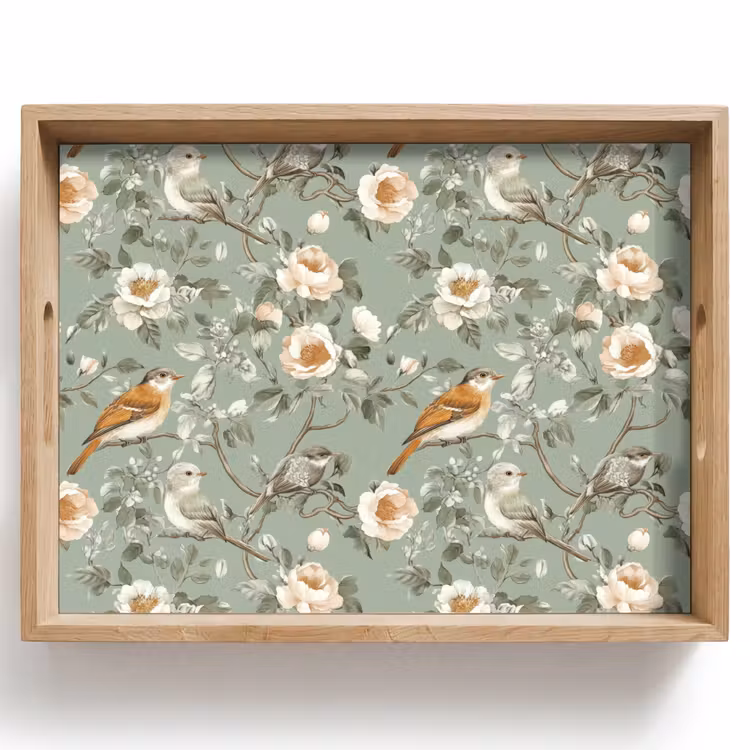 Roze - Vogels - Kleurrijk Dienblad Rechthoek middel 911 -z3d_shopping