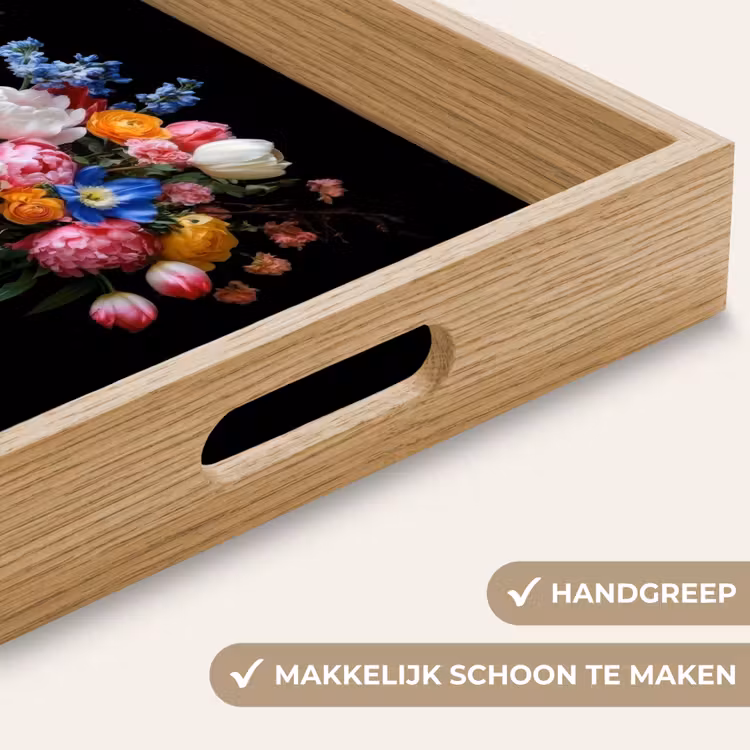 Rozen - Bloemen - Vaas - Boeket Dienblad Rechthoek middel -USP_HandgreepNL