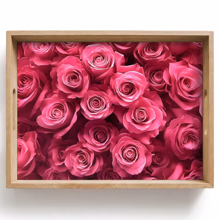 Rozen - Pink - Bloem Dienblad Rechthoek middel -z3d_shopping