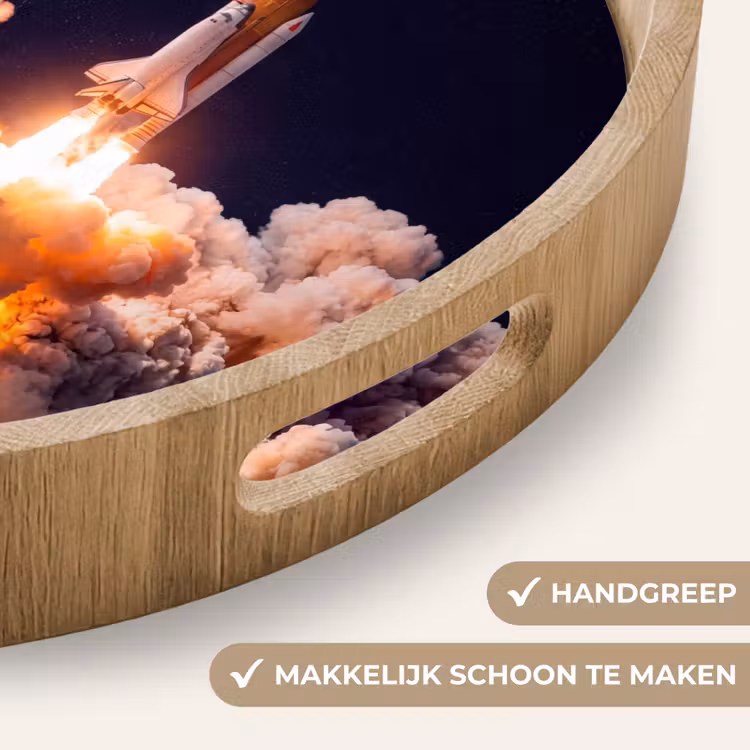 Dienblad - Ruimtevaartuig - Lancering - Sterren - Ruimtevaartuig - Lancering - Sterren Dienblad Rond middel