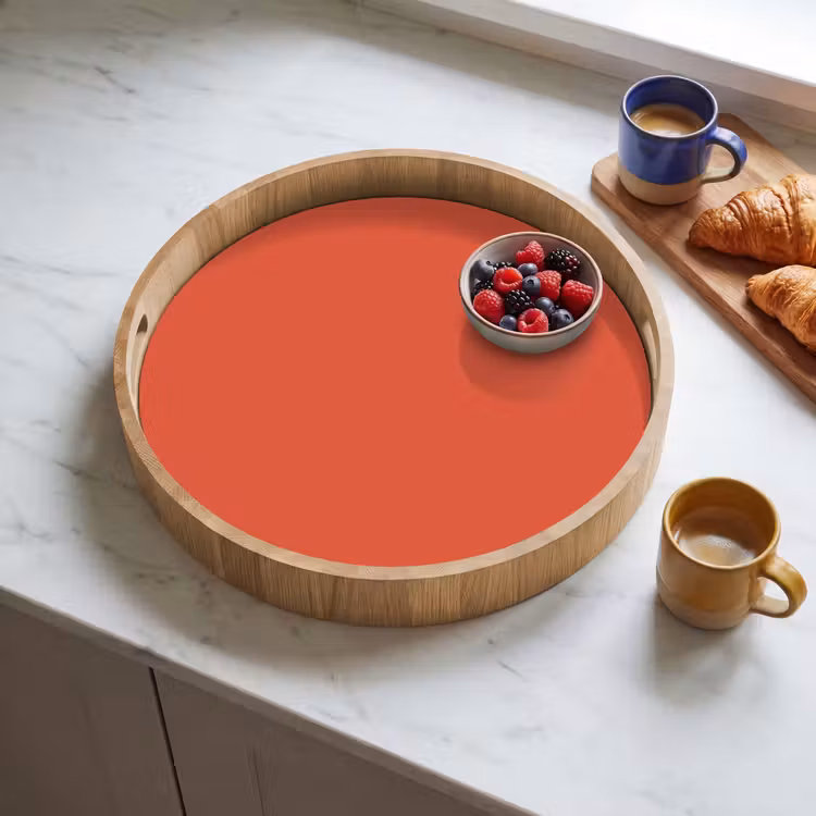 Rustic - Clay - Oranje Dienblad Rond middel 914 -sfeer2