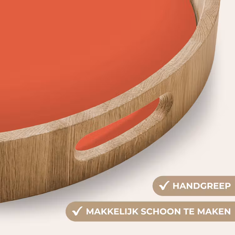 Rustic - Clay - Oranje Dienblad Rond middel 914 -USP_HandgreepNL