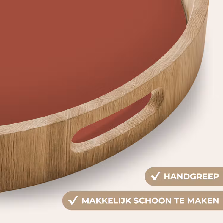 Rustic - Terracotta - Oranje Dienblad Rond middel 914 -USP_HandgreepNL