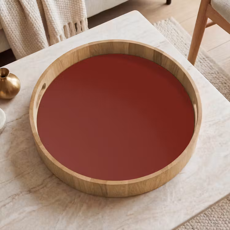 Rustic - Terracotta - Rood Dienblad Rond middel 914 -sfeer1