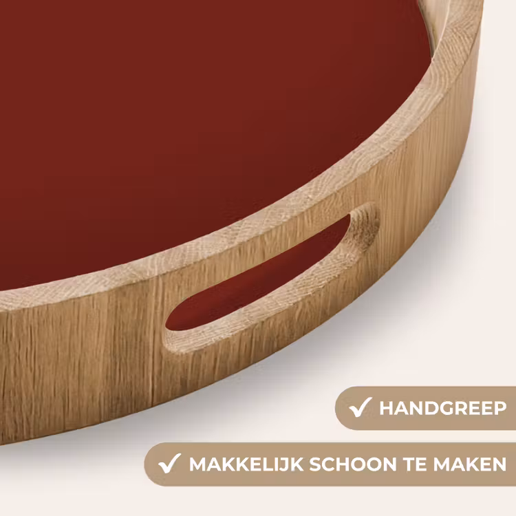 Rustic - Terracotta - Rood Dienblad Rond middel 914 -USP_HandgreepNL