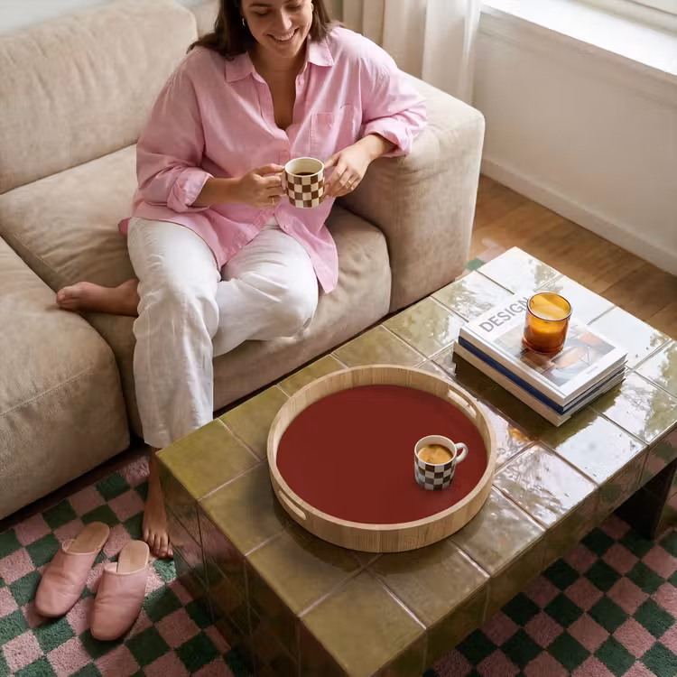 Rustic - Terracotta - Rood Dienblad Rond middel 914 -sfeer3