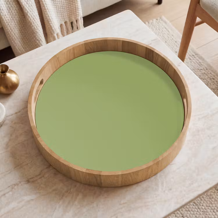 Sage - Green - Groen Dienblad Rond middel 914 -sfeer1