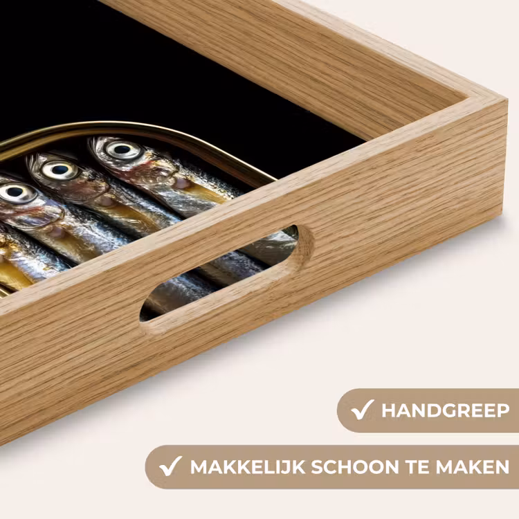 Sardines - Blik - Zwart - Vissen Dienblad Rechthoek middel -USP_HandgreepNL