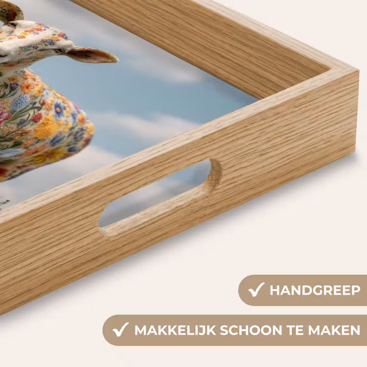 Schaap - Bloemen - Weide Dienblad Rechthoek middel -USP_HandgreepNL