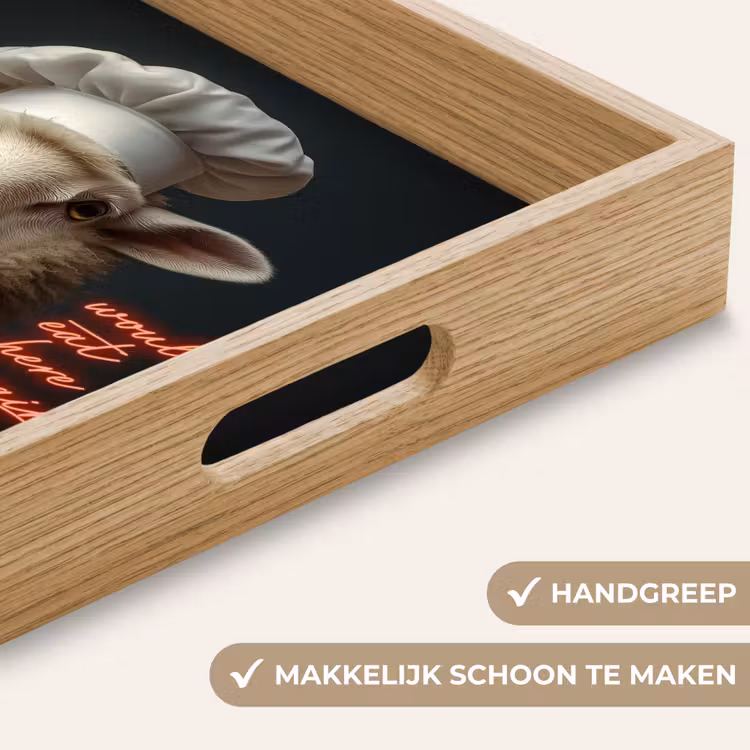 Schaap - Kokskleding - Neon - Quote Dienblad Rechthoek middel -USP_HandgreepNL