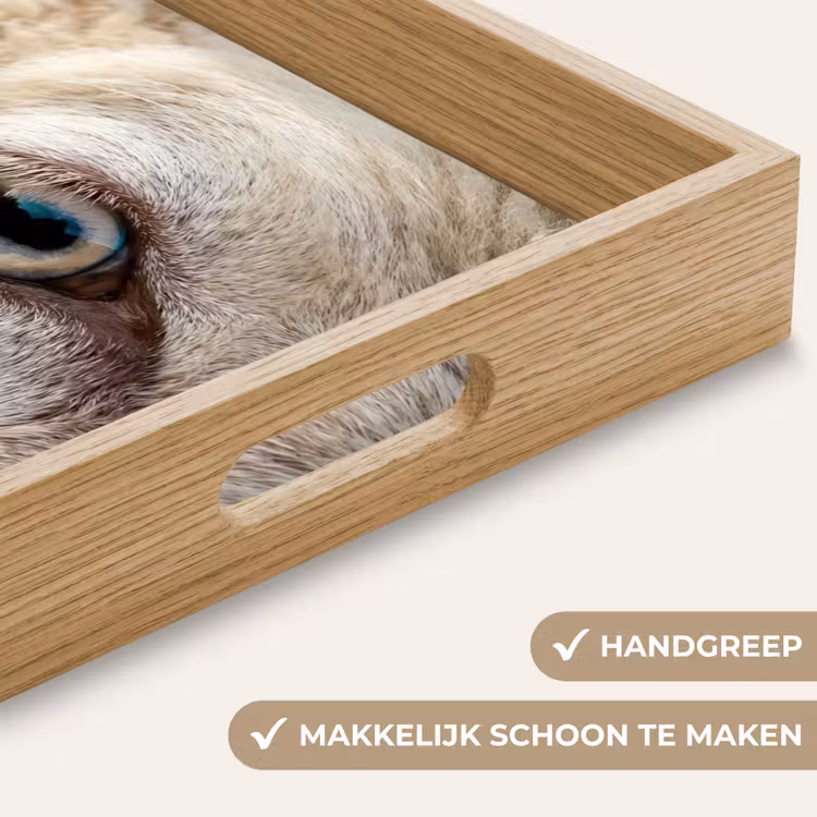 Schaap - Oog - Wit Dienblad Rechthoek middel -USP_HandgreepNL