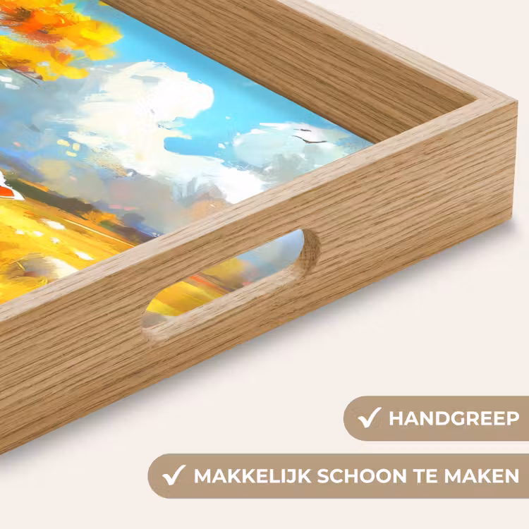 Schaap - Weide - Bloemen Dienblad Rechthoek middel -USP_HandgreepNL