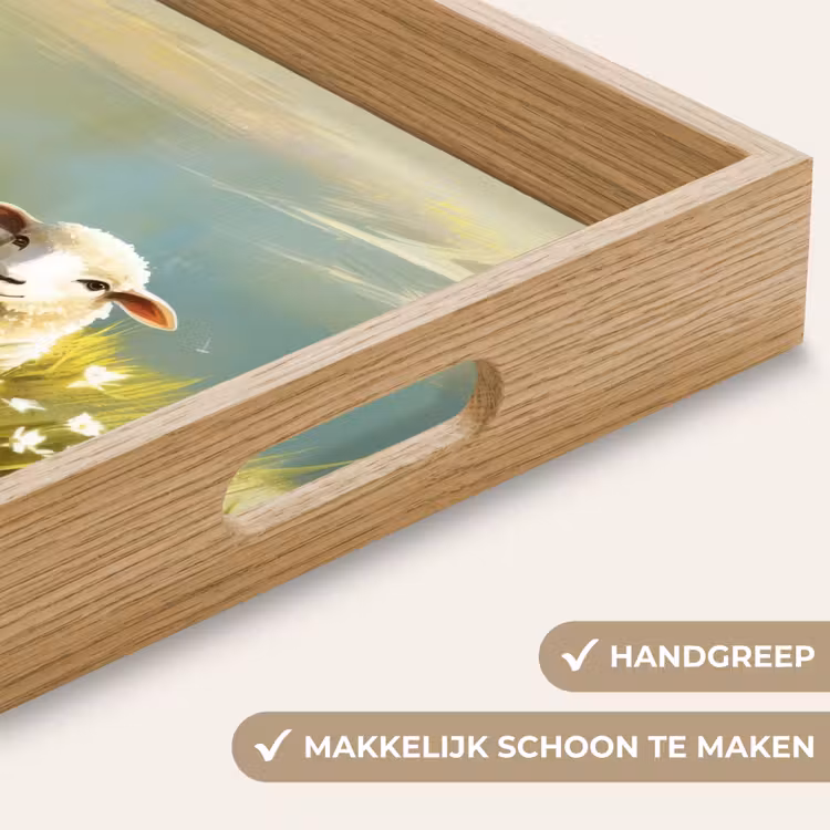 Schaap - Weide - Groen Dienblad Rechthoek middel -USP_HandgreepNL