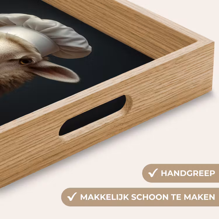 Schaap - Wol - Kok Dienblad Rechthoek middel -USP_HandgreepNL