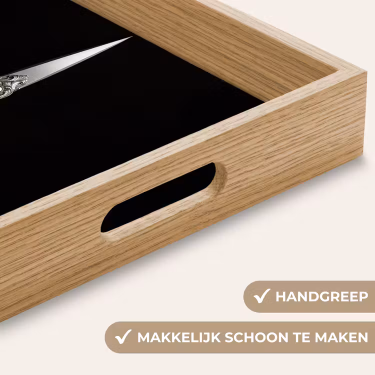 Schaar - Delfts blauw - Zwart Dienblad Rechthoek middel -USP_HandgreepNL