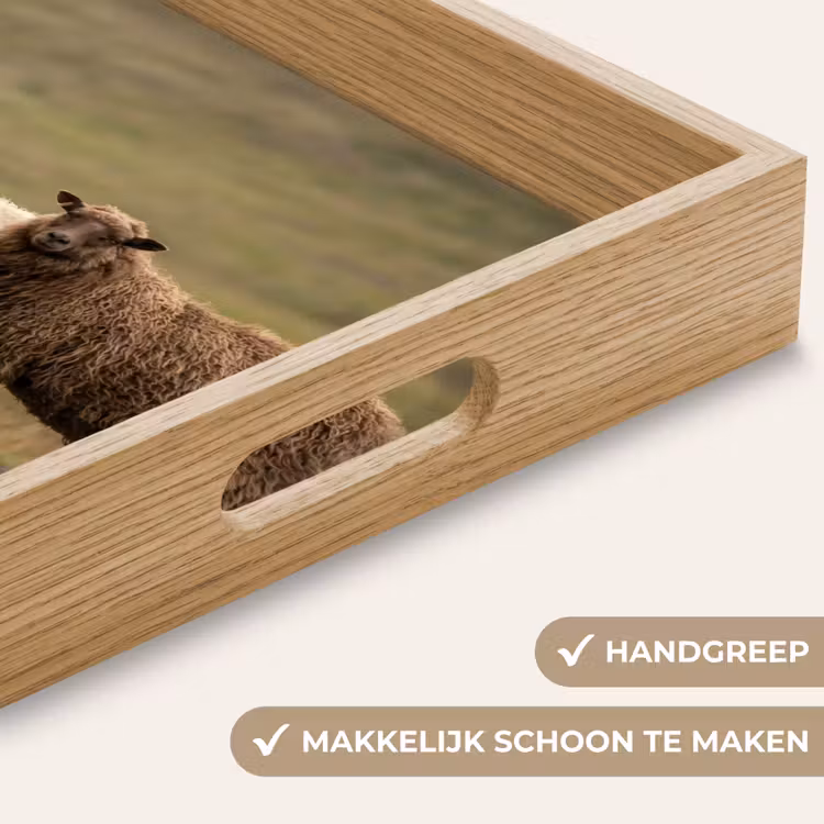 Schapen - Bruin - Wit - Grindpad Dienblad Rechthoek middel -USP_HandgreepNL