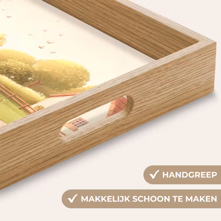 Schapen - Huisje - Platteland Dienblad Rechthoek middel -USP_HandgreepNL