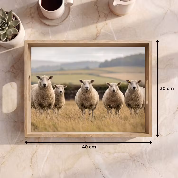 Schapen - Weidenlandschap - Heuvels Dienblad Rechthoek middel -USP_Formaat