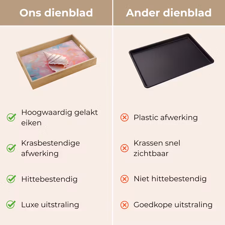 Schelp - Pastel - Pink Dienblad Rechthoek middel -USP_VergelijkingNL