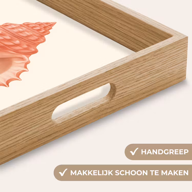 Schelp - Roze - Structuur Dienblad Rechthoek middel -USP_HandgreepNL