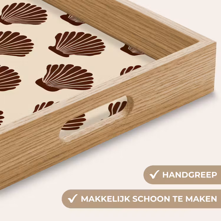 Schelpen - Bruin - Patroon Dienblad Rechthoek middel -USP_HandgreepNL