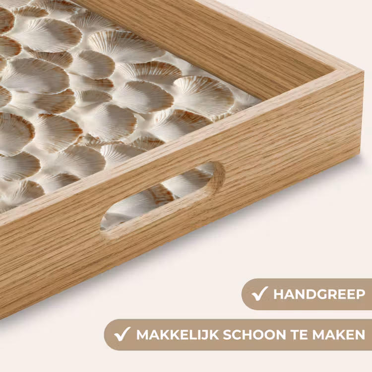 Schelpen - Waaiervorm - Wit Dienblad Rechthoek middel 911 -USP_HandgreepNL