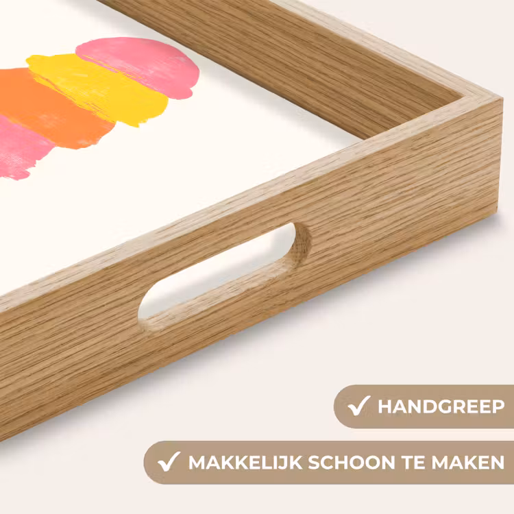 Schepijs - Hoorntje - Illustratie - Minimalistisch Dienblad Rechthoek middel -USP_HandgreepNL