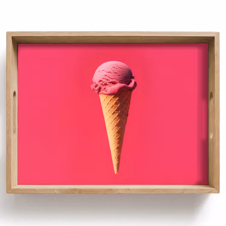 Schepijs - Roze - Hoorntje Dienblad Rechthoek middel -z3d_shopping