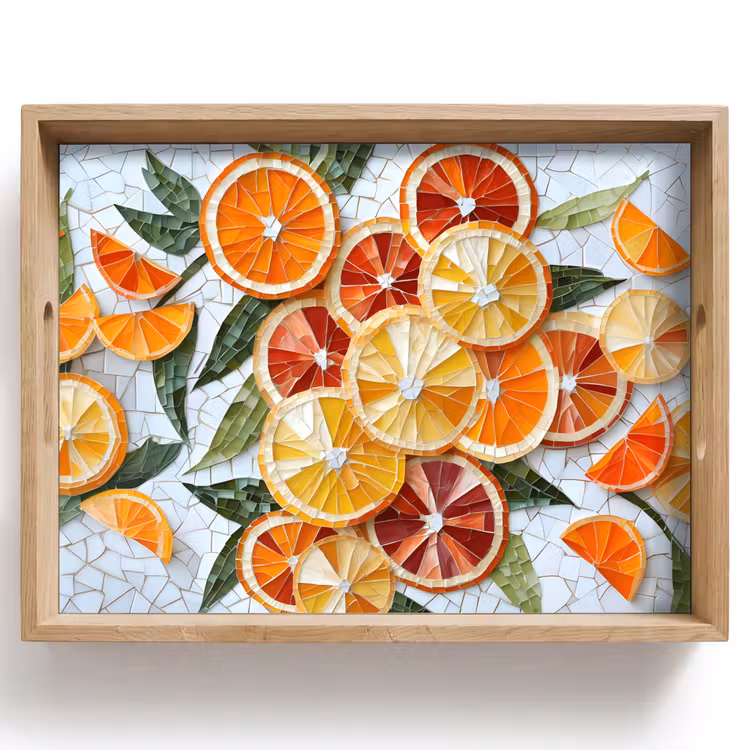 Schijfjes - Fruit - Oranje - Mozaïek Dienblad Rechthoek middel -z3d_shopping