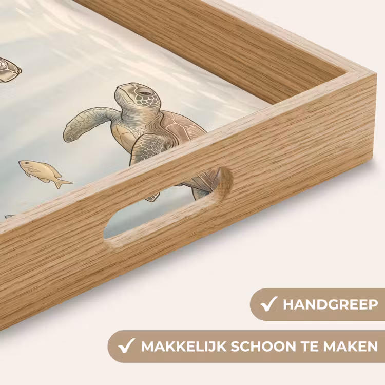 Schildpad - Onderwater - Natuur - Illustratie Dienblad Rechthoek middel -USP_HandgreepNL