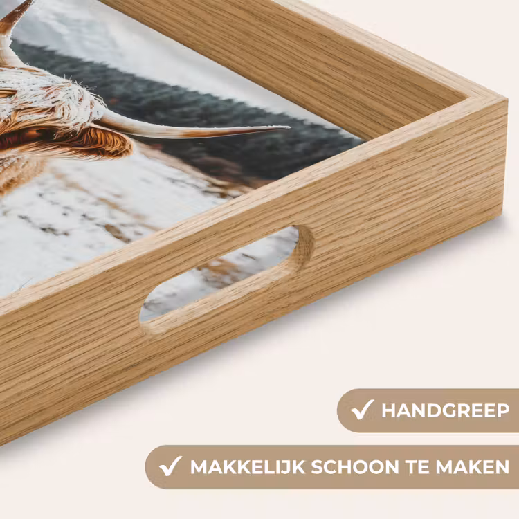Schotse Hooglander - Landschap - Sneeuw - Bergen - Winter Dienblad Rechthoek middel -USP_HandgreepNL