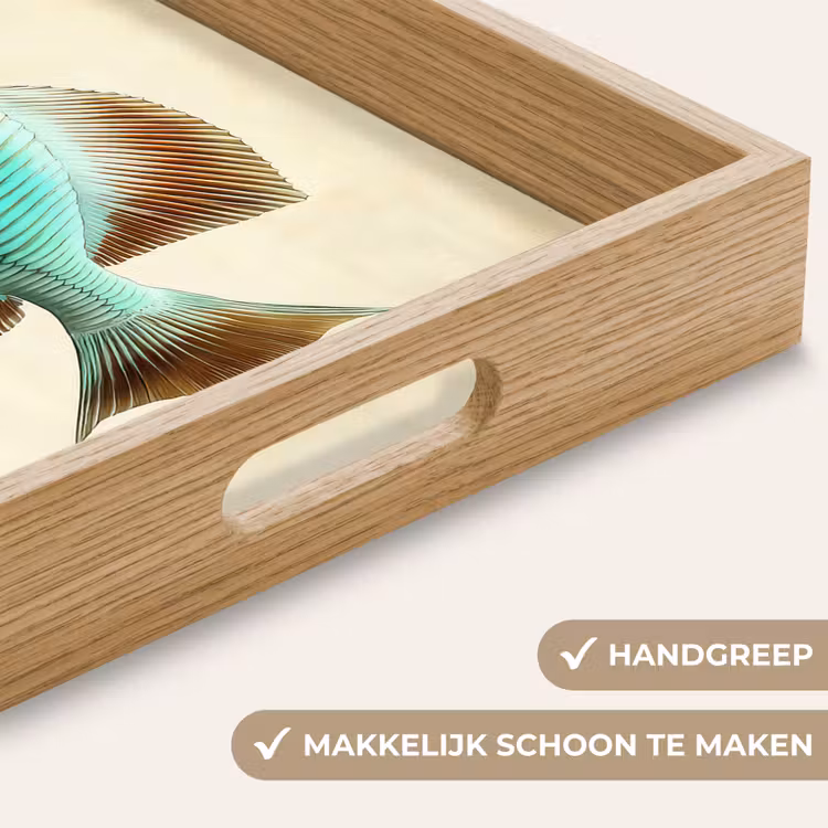 Schubben - Vis - Mint - Minimalistisch Dienblad Rechthoek middel -USP_HandgreepNL