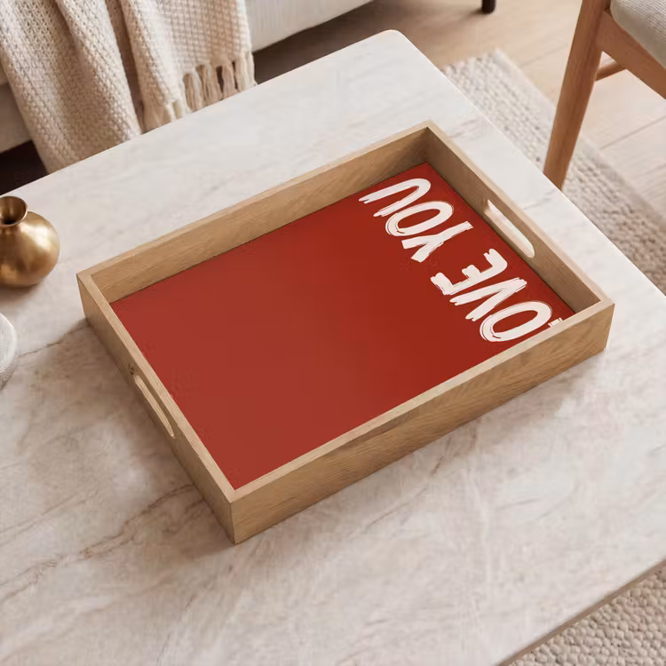 Schuin - Loveyou - Rood Dienblad Rechthoek middel -sfeer1