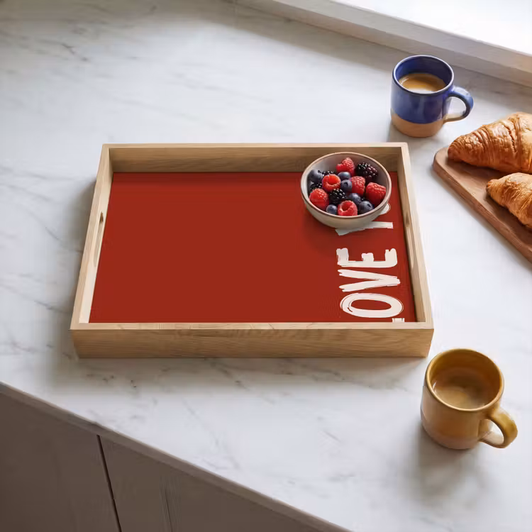 Schuin - Loveyou - Rood Dienblad Rechthoek middel -sfeer2