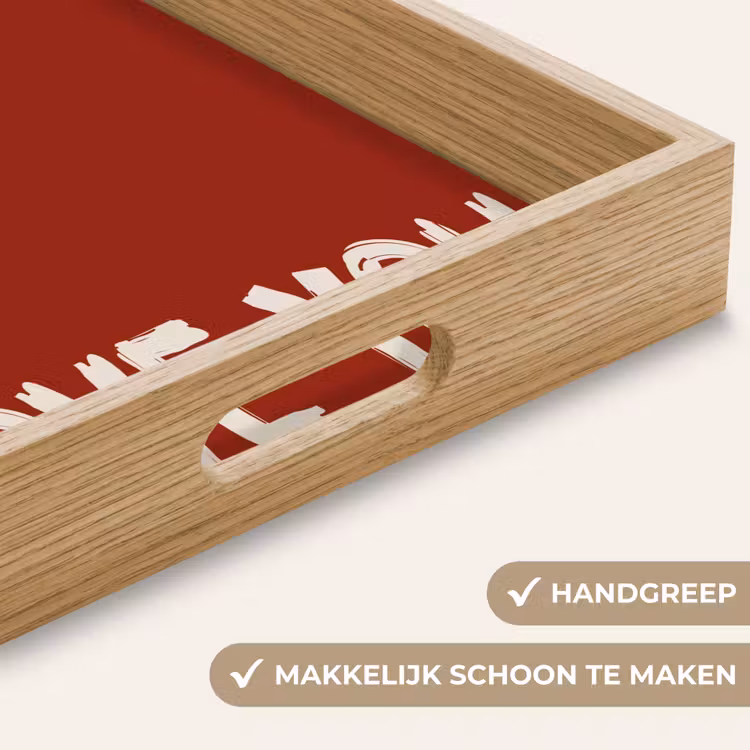 Schuin - Loveyou - Rood Dienblad Rechthoek middel -USP_HandgreepNL